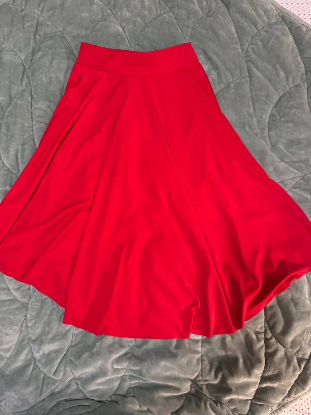 Balera Red High-Low Draped ballroom skirt - intermediate child (8/10)